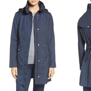 Cole Haan Packable Rain Jacket, Indigo, Small